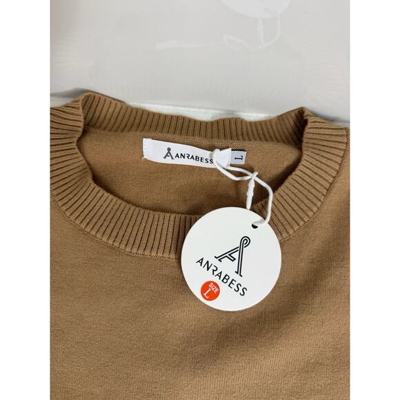 NWT ANRABESS Womens Sweater Knit Pullover Neutral Capsule Minimalist Size L - Picture 8 of 8